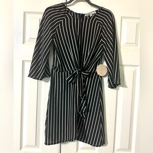 Gypsies & Moondust Black and White Tie Front Sheath Dress size medium